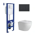 Комплект инсталляции BERGES АТОМ 410 с клавишей смыва Atom черная Soft Touch, унитазом OKUS Rimless 49 см и сиденьем микролифт, быстросъём 043396 Комплект инсталляции BERGES АТОМ 410 с клавишей смыва Atom черная Soft Touch, унитазом OKUS Rimless 49 см и сиденьем микролифт, быстросъём 043396