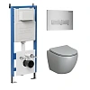 Комплект инсталляции GROSSMAN 900.K31.01.000 с клавишей смыва 700.K31.03.110.110 хром матовый и унитазом GROSSMAN GR-4455GLMS арт.97.4455GLMS.03.110