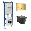 Комплект инсталляции GROSSMAN 900.K31.01.000 с клавишей смыва 700.K31.03.300.300 золото и унитазом GROSSMAN GR-4441BMS арт.97.4441BMS.03.300