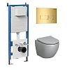 Комплект инсталляции GROSSMAN 900.K31.01.000 с клавишей смыва 700.K31.03.300.300 золото и унитазом GROSSMAN GR-4455GLMS арт.97.4455GLMS.03.300