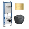 Комплект инсталляции GROSSMAN 900.K31.01.000 с клавишей смыва 700.K31.03.300.300 золото и унитазом GROSSMAN GR-4455GMS арт.97.4455GMS.03.300