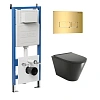 Комплект инсталляции GROSSMAN 900.K31.01.000 с клавишей смыва 700.K31.03.300.300 золото и унитазом GROSSMAN GR-4477BMS арт.97.4477BMS.03.300