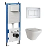 Комплект инсталляции GROSSMAN 900.K31.01.000 с клавишей смыва 700.K31.04.01M.01M белый матовый и унитазом GROSSMAN GR-4440S арт.97.4440S.04.01M