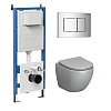 Комплект инсталляции GROSSMAN 900.K31.01.000 с клавишей смыва 700.K31.04.10M.10M хром и унитазом GROSSMAN GR-4455GLMS арт.97.4455GLMS.04.10M