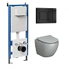 Комплект инсталляции GROSSMAN 900.K31.01.000 с клавишей смыва 700.K31.04.21M.21M черный матовый и унитазом GROSSMAN GR-4455GLMS арт.97.4455GLMS.04.21M
