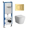 Комплект инсталляции GROSSMAN 900.K31.01.000 с клавишей смыва 700.K31.04.30M.30M золото и унитазом GROSSMAN GR-4478BMS арт.97.4478BMS.04.30M