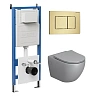 Комплект инсталляции GROSSMAN 900.K31.01.000 с клавишей смыва 700.K31.04.32M.32M золото сатиновое и унитазом GROSSMAN GR-4411GMS арт.97.4411GMS.04.32M