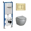 Комплект инсталляции GROSSMAN 900.K31.01.000 с клавишей смыва 700.K31.04.32M.32M золото сатиновое и унитазом GROSSMAN GR-4455GLMS арт.97.4455GLMS.04.32M