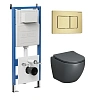 Комплект инсталляции GROSSMAN 900.K31.01.000 с клавишей смыва 700.K31.04.32M.32M золото сатиновое и унитазом GROSSMAN GR-4455GMS арт.97.4455GMS.04.32M
