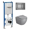 Комплект инсталляции GROSSMAN 900.K31.01.000 с клавишей смыва 700.K31.04.42M.42M графит сатиновый и унитазом GROSSMAN GR-4411BMS арт.97.4411BMS.04.42M