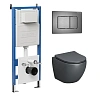 Комплект инсталляции GROSSMAN 900.K31.01.000 с клавишей смыва 700.K31.04.42M.42M графит сатиновый и унитазом GROSSMAN GR-4455GMS арт.97.4455GMS.04.42M