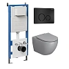 Комплект инсталляции GROSSMAN 900.K31.01.000 с клавишей смыва 700.K31.05.21M.21M черный матовый и унитазом GROSSMAN GR-4411BMS арт.97.4411BMS.05.21M
