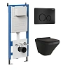 Комплект инсталляции GROSSMAN 900.K31.01.000 с клавишей смыва 700.K31.05.21M.21M черный матовый и унитазом GROSSMAN GR-4440BMS арт.97.4440BMS.05.21M