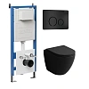 Комплект инсталляции GROSSMAN 900.K31.01.000 с клавишей смыва 700.K31.05.21M.21M черный матовый и унитазом GROSSMAN GR-4455BMS арт.97.4455BMS.05.21M