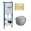 Комплект инсталляции GROSSMAN 900.K31.01.000 с клавишей смыва 700.K31.05.32M.32M золото сатиновое и унитазом GROSSMAN GR-4455GLMS арт.97.4455GLMS.05.32M