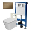 Комплект инсталляции Point Элемент PN45120 с клавишей смыва Афина, бронза брашированная, PN44041BB и унитазом Ника с сиденьем микролифт PN41081