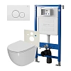 Комплект инсталляции Point Элемент PN45120 с клавишей смыва Виктория, белая/хром, PN44061WC и унитазом Афина с сиденьем микролифт PN41041