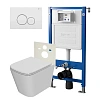 Комплект инсталляции Point Элемент PN45120 с клавишей смыва Виктория, белая/хром, PN44061WC и унитазом Ника с сиденьем микролифт PN41081