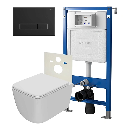Комплект инсталляции Point Элемент PN45120 с клавишей смыва Меркурий, черная матовая, PN44831BM и унитазом Меркурий с сиденьем микролифт белый PN41831 Комплект инсталляции Point Элемент PN45120 с клавишей смыва Меркурий, черная матовая, PN44831BM и унитазом Меркурий с сиденьем микролифт белый PN41831