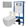 Комплект инсталляции Point Элемент PN45120 с клавишей смыва Ника, нержавеющая сталь, сталь брашированная, PN44081SB и унитазом Меркурий с сиденьем микролифт белый PN41831 Комплект инсталляции Point Элемент PN45120 с клавишей смыва Ника, нержавеющая сталь, сталь брашированная, PN44081SB и унитазом Меркурий с сиденьем микролифт белый PN41831