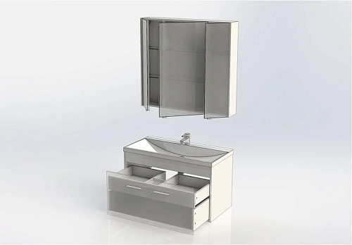 Комплект мебели Aquanet Августа 100 белый (ручка хром) 00287677 Комплект мебели Aquanet Августа 100 белый (ручка хром) 00287677