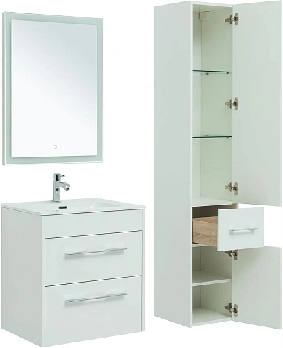 Комплект мебели Aquanet Августа 60 белый (ручка хром) 00281158 Комплект мебели Aquanet Августа 60 белый (ручка хром) 00281158