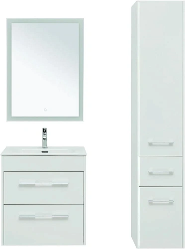 Комплект мебели Aquanet Августа 60 белый (ручка хром) 00281158 Комплект мебели Aquanet Августа 60 белый (ручка хром) 00281158