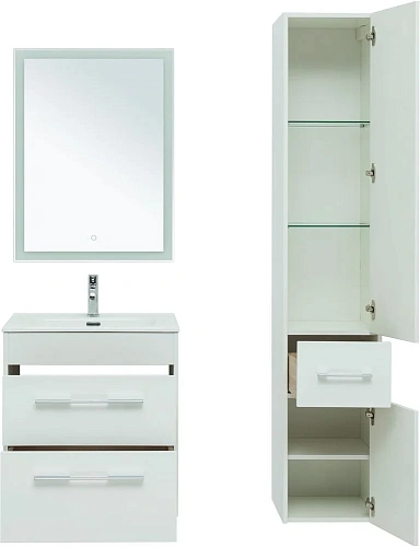 Комплект мебели Aquanet Августа 60 белый (ручка хром) 00281158 Комплект мебели Aquanet Августа 60 белый (ручка хром) 00281158