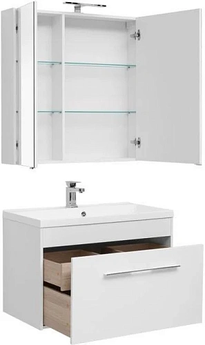 Комплект мебели Aquanet Августа 90 белый (ручка хром) 00287685 Комплект мебели Aquanet Августа 90 белый (ручка хром) 00287685
