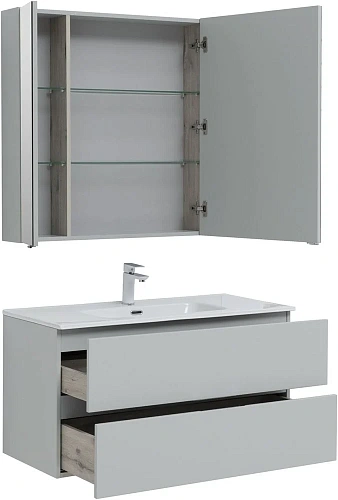 Комплект мебели Aquanet Алвита New 100 2 ящика, серый 00274528 Комплект мебели Aquanet Алвита New 100 2 ящика, серый 00274528
