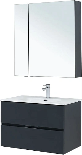 Комплект мебели Aquanet Алвита New 80 2 ящика, антрацит 00274200 Комплект мебели Aquanet Алвита New 80 2 ящика, антрацит 00274200