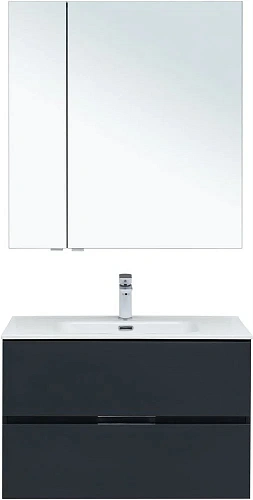 Комплект мебели Aquanet Алвита New 80 2 ящика, антрацит 00274200 Комплект мебели Aquanet Алвита New 80 2 ящика, антрацит 00274200