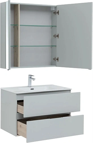 Комплект мебели Aquanet Алвита New 80 2 ящика, серый 00274204 Комплект мебели Aquanet Алвита New 80 2 ящика, серый 00274204