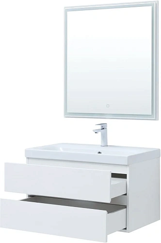 Комплект мебели Aquanet Беркли 80 белый глянец (2 ящика) 00306360 Комплект мебели Aquanet Беркли 80 белый глянец (2 ящика) 00306360