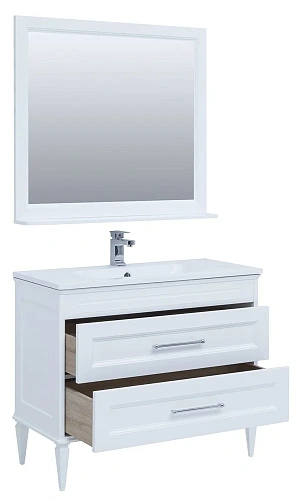 Комплект мебели Aquanet Бостон М 100 белый (лит. мрамор) 00258284 Комплект мебели Aquanet Бостон М 100 белый (лит. мрамор) 00258284