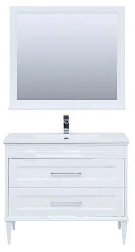 Комплект мебели Aquanet Бостон М 100 белый (лит. мрамор) 00258284 Комплект мебели Aquanet Бостон М 100 белый (лит. мрамор) 00258284