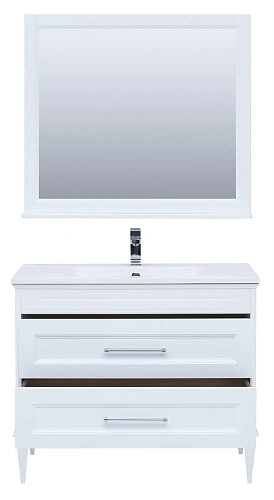 Комплект мебели Aquanet Бостон М 100 белый (лит. мрамор) 00258284 Комплект мебели Aquanet Бостон М 100 белый (лит. мрамор) 00258284