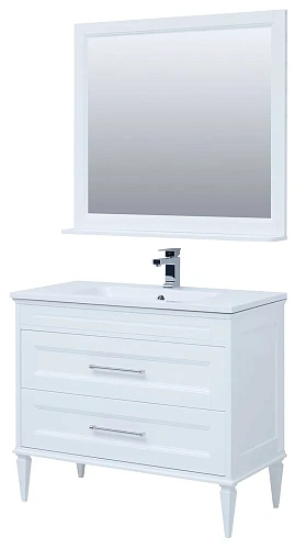 Комплект мебели Aquanet Бостон М 100 белый (лит. мрамор) 00258284 Комплект мебели Aquanet Бостон М 100 белый (лит. мрамор) 00258284