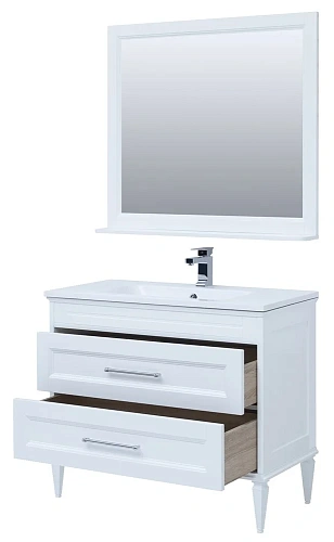 Комплект мебели Aquanet Бостон М 100 белый (лит. мрамор) 00258284 Комплект мебели Aquanet Бостон М 100 белый (лит. мрамор) 00258284