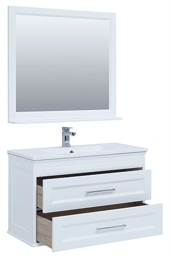 Комплект мебели Aquanet Бостон М 100 белый (лит. мрамор) 00258284 Комплект мебели Aquanet Бостон М 100 белый (лит. мрамор) 00258284