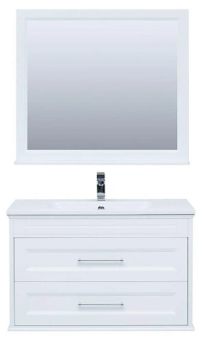 Комплект мебели Aquanet Бостон М 100 белый (лит. мрамор) 00258284 Комплект мебели Aquanet Бостон М 100 белый (лит. мрамор) 00258284