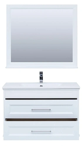 Комплект мебели Aquanet Бостон М 100 белый (лит. мрамор) 00258284 Комплект мебели Aquanet Бостон М 100 белый (лит. мрамор) 00258284