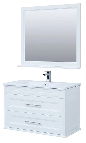 Комплект мебели Aquanet Бостон М 100 белый (лит. мрамор) 00258284 Комплект мебели Aquanet Бостон М 100 белый (лит. мрамор) 00258284