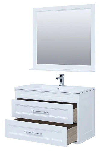 Комплект мебели Aquanet Бостон М 100 белый (лит. мрамор) 00258284 Комплект мебели Aquanet Бостон М 100 белый (лит. мрамор) 00258284