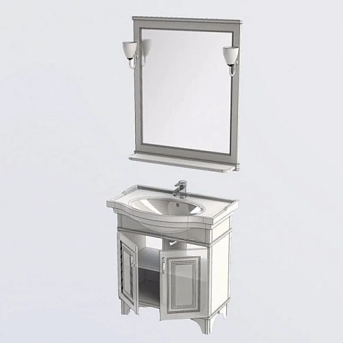 Комплект мебели Aquanet Валенса 80 белый краколет/серебро 00180456 Комплект мебели Aquanet Валенса 80 белый краколет/серебро 00180456