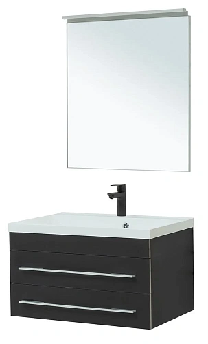 Комплект мебели Aquanet Верона 75 New черный матовый 00281105 Комплект мебели Aquanet Верона 75 New черный матовый 00281105