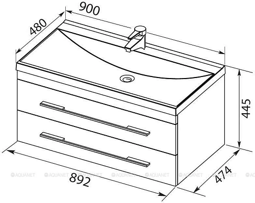 Комплект мебели Aquanet Верона 90 белый матовый 00287639 Комплект мебели Aquanet Верона 90 белый матовый 00287639
