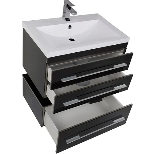 Комплект мебели Aquanet Верона NEW 75 черный (подвесной 2 ящика) 00231033 Комплект мебели Aquanet Верона NEW 75 черный (подвесной 2 ящика) 00231033