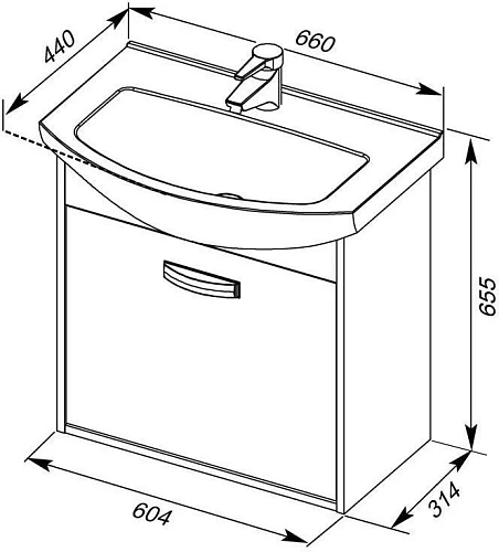 Комплект мебели Aquanet Грейс 65 дуб сонома/белый (2 ящика) 00198809 Комплект мебели Aquanet Грейс 65 дуб сонома/белый (2 ящика) 00198809