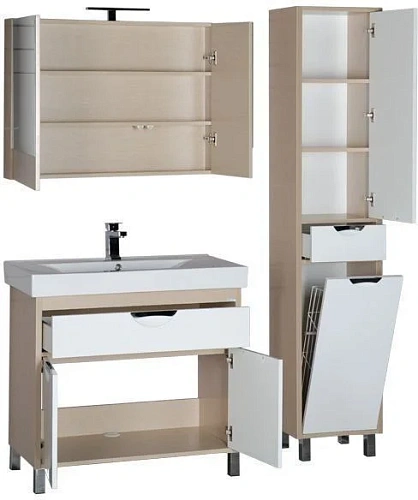 Комплект мебели Aquanet Гретта 90 светлый дуб (камерино) 00172721 Комплект мебели Aquanet Гретта 90 светлый дуб (камерино) 00172721